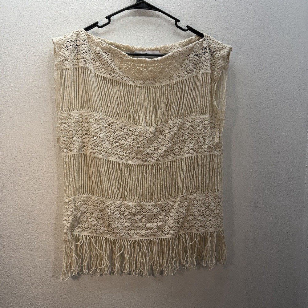 Revolve Callahan Knitwear Womens M Open Knit Top Sheer Boho Cottagecore Beachy